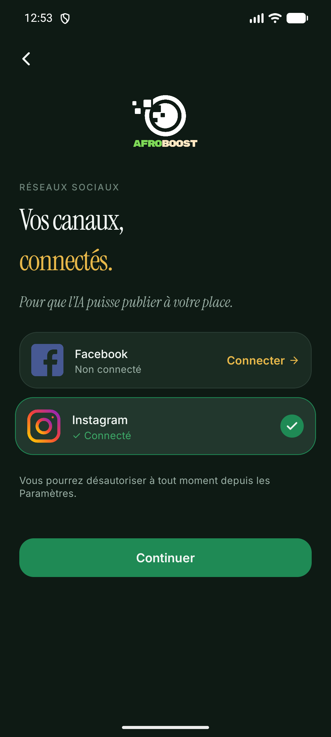 Connectez vos comptes